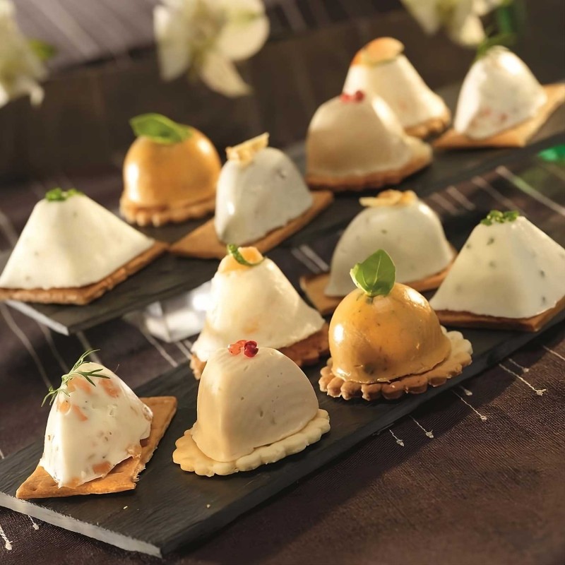 Demarle Assorted Appetizers Silicone Mould Flexipan 600x400 Demarle Assorted Appetizers Silicone Mould Flexipan 600x400
