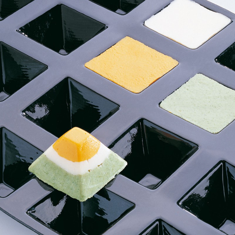 Demarle Pyramid Silicone Mould 24 Cavities Flexipan 600x400 Demarle Pyramid Silicone Mould 24 Cavities Flexipan 600x400