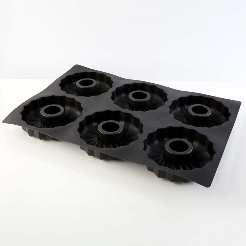 Demarle Savarin Silicone Mould 6 Cavities Flexipat 600x400 Demarle Savarin Silicone Mould 6 Cavities Flexipat 600x400