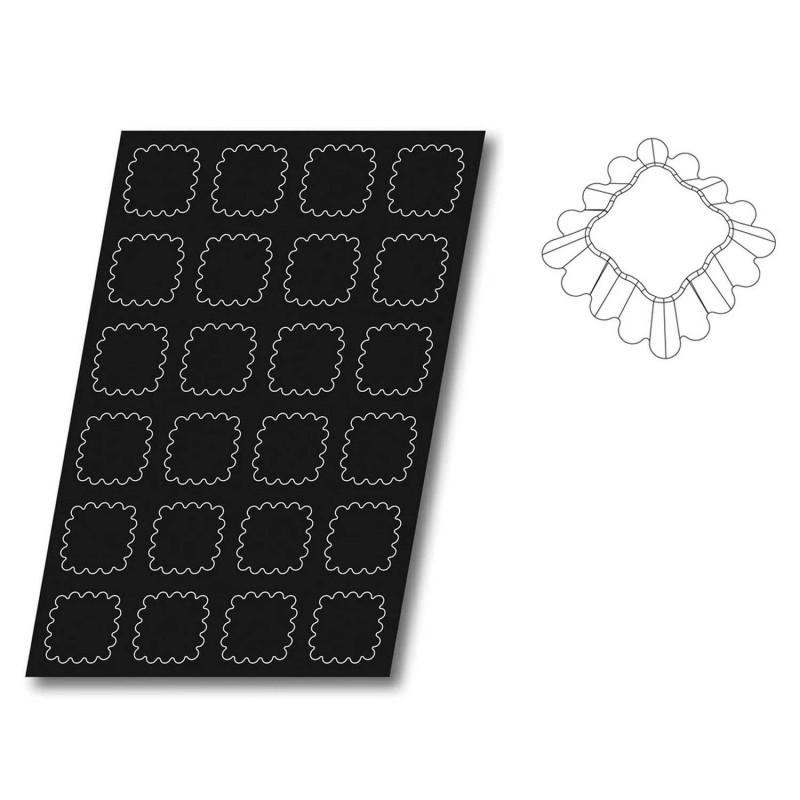 Demarle Tartlet Fluted Square Silicone Mould Silform 600x400 Demarle Tartlet Fluted Square Silicone Mould Silform 600x400