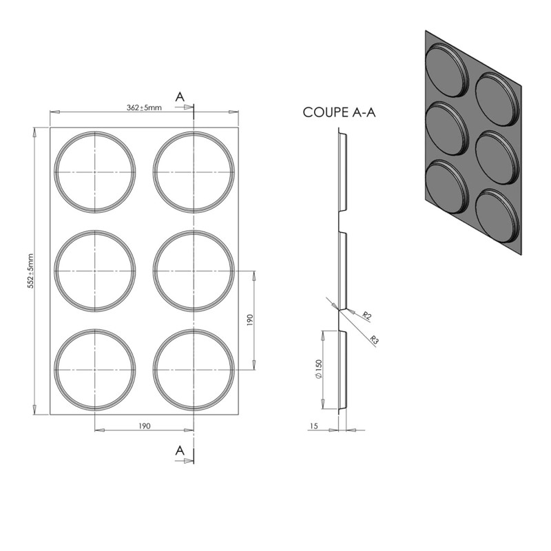 Demarle Round Silicone Mould 6 Cavities Silform 600x400 Demarle Round Silicone Mould 6 Cavities Silform 600x400